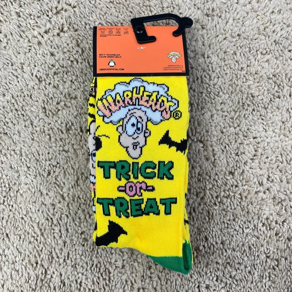 Cool Socks Warheads Trick or Treat Halloween Crew Socks Unisex 8-10 (2 Pair) NWT